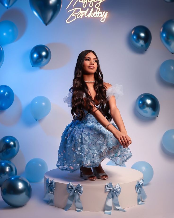 Vestido de fiesta modesto con hombros descubiertos, de encaje azul cielo claro, para baile de graduación de 8.º grado, corto, DH2598