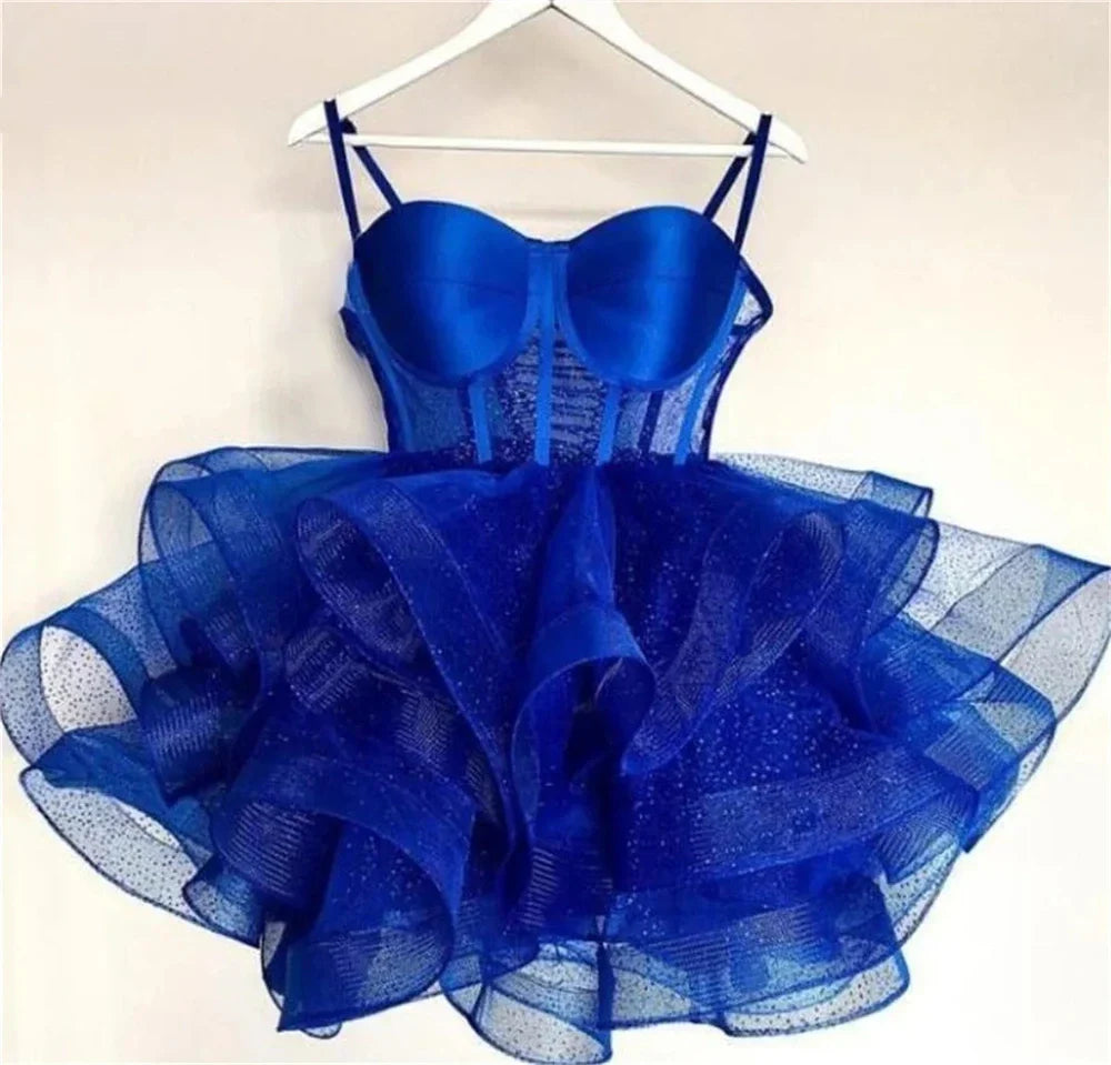 Princess Ball Gown Spaghetti Straps Tulle Formal Homecoming Dresses 8th Grad Dance Graduation Dress Short Hoco Dresses DH2613