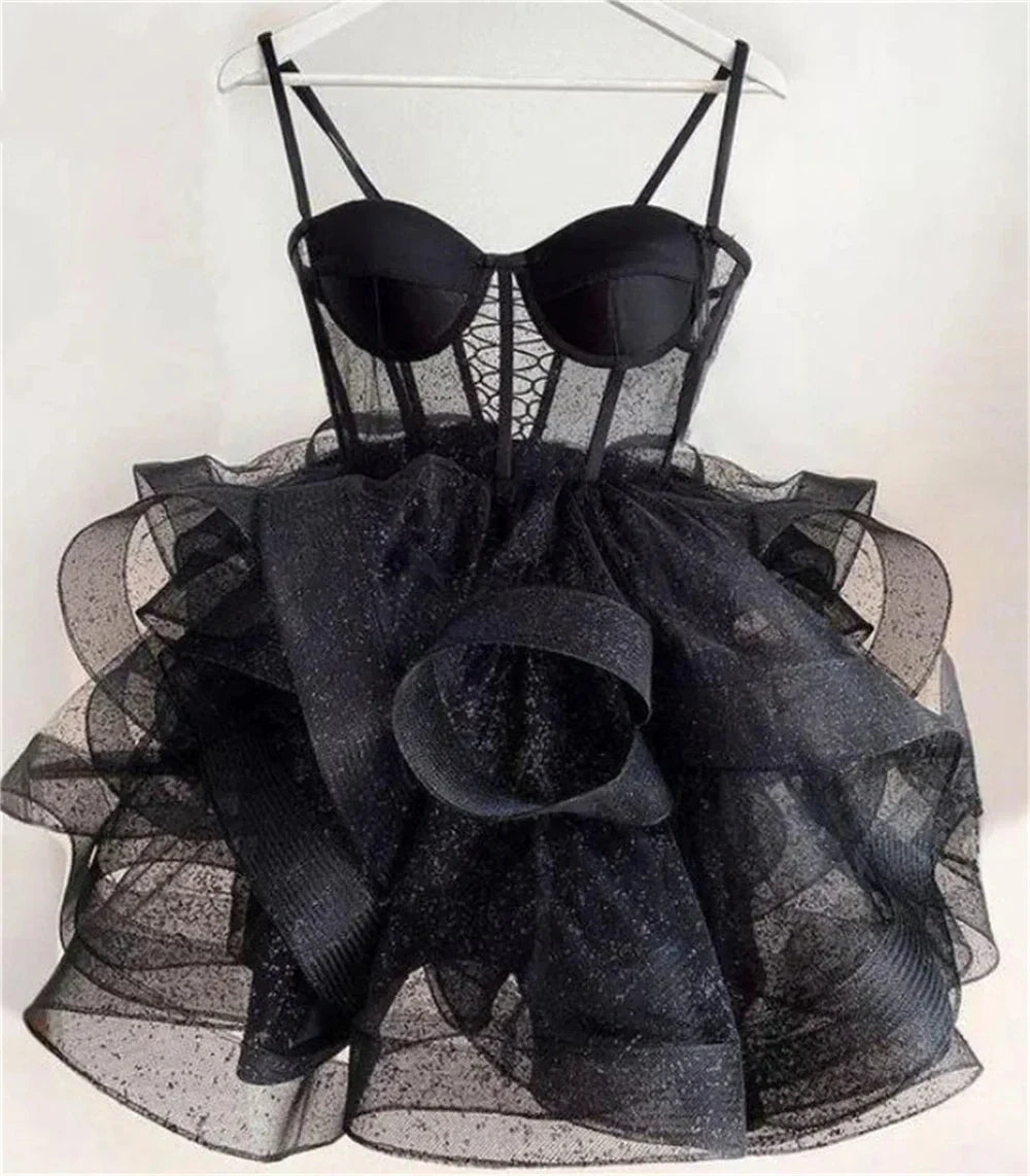 Princess Ball Gown Spaghetti Straps Tulle Formal Homecoming Dresses 8th Grad Dance Graduation Dress Short Hoco Dresses DH2613