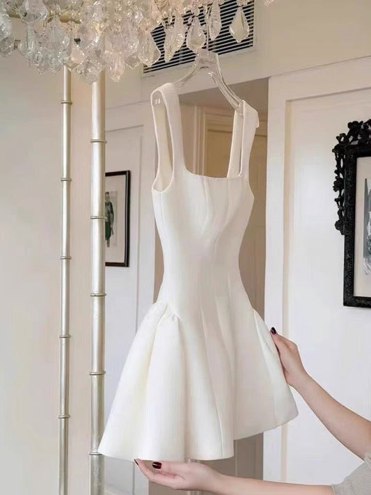 Unique A line Square Neck Red Short Homecoming Dress Summer Dance Inspo Hoco Dresses Mini Cocktail Dress DH2643