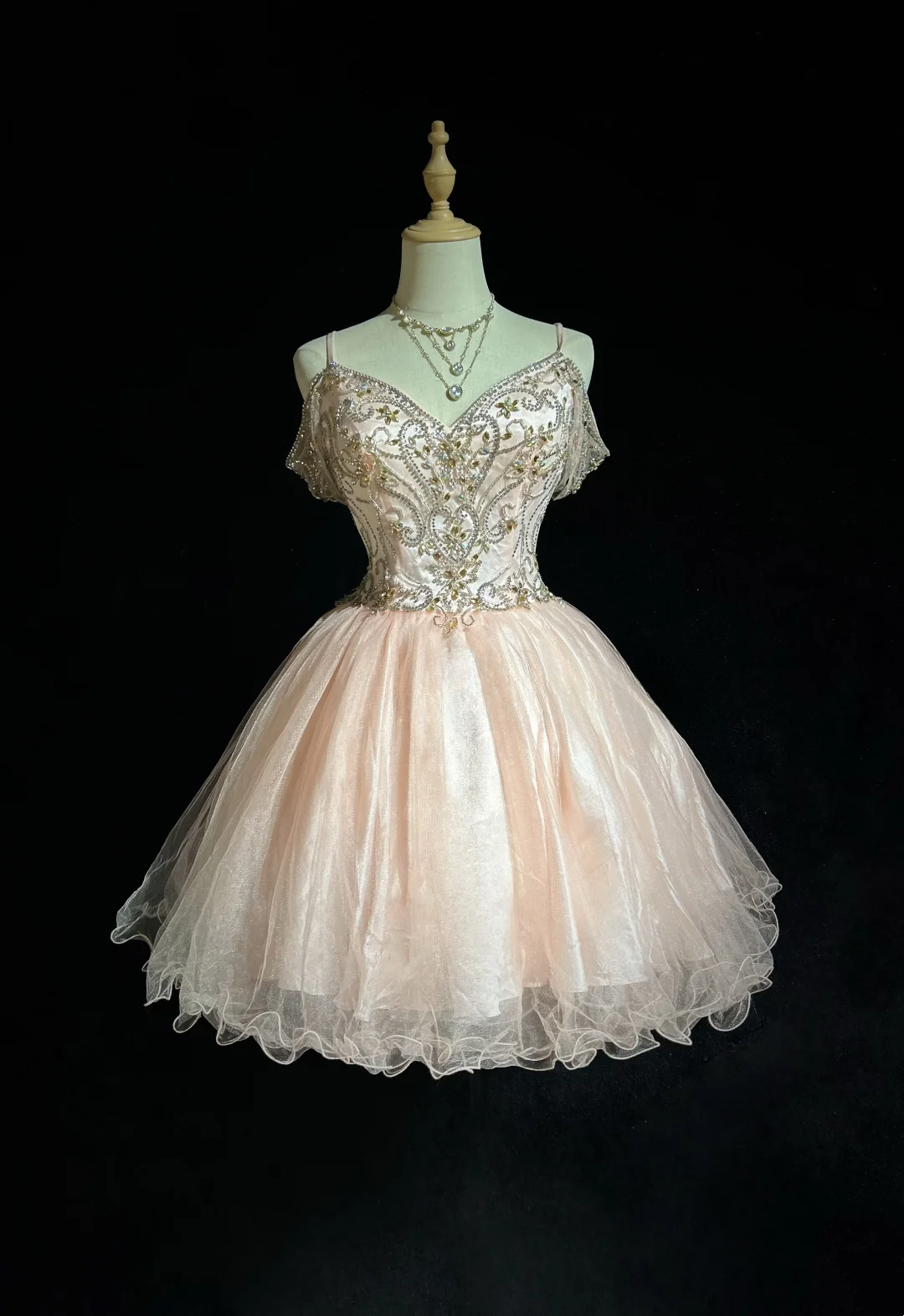 Vestido corto rosa claro con tirantes finos, minivestido formal para fiesta de bienvenida, fiesta de graduación, DH2649