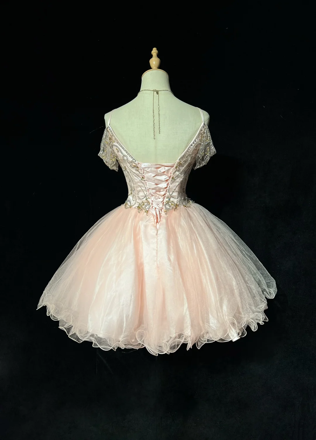 Vestido corto rosa claro con tirantes finos, minivestido formal para fiesta de bienvenida, fiesta de graduación, DH2649