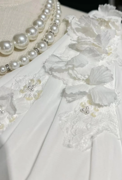 Vestido de novia vintage de corte sirena, de un solo hombro, de gasa, blanco, largo, estilo retro, modesto, DH2676