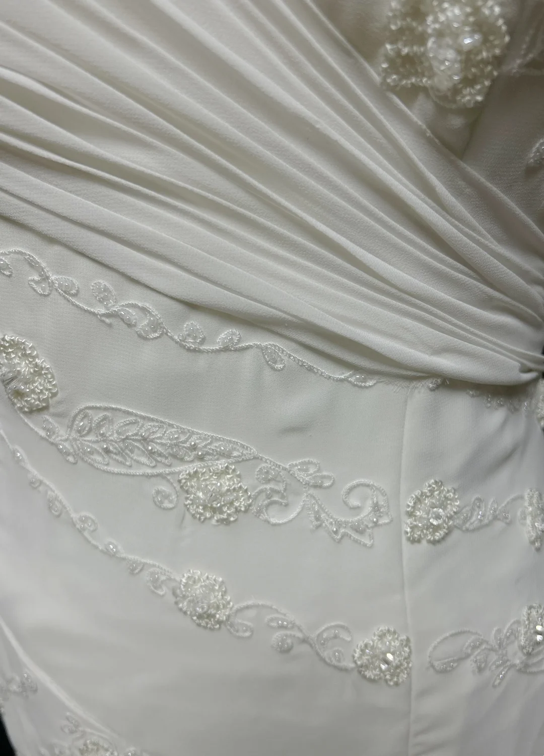 Vestido de novia vintage de corte sirena con tirantes finos, de gasa y cuentas, blanco, largo, estilo retro, modesto, DH2679