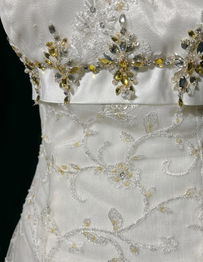 Vestido de novia vintage, vestido de fiesta con tirantes finos, encaje color marfil, vestido de novia largo, vestidos de novia retro, vestidos de novia modestos DH2681