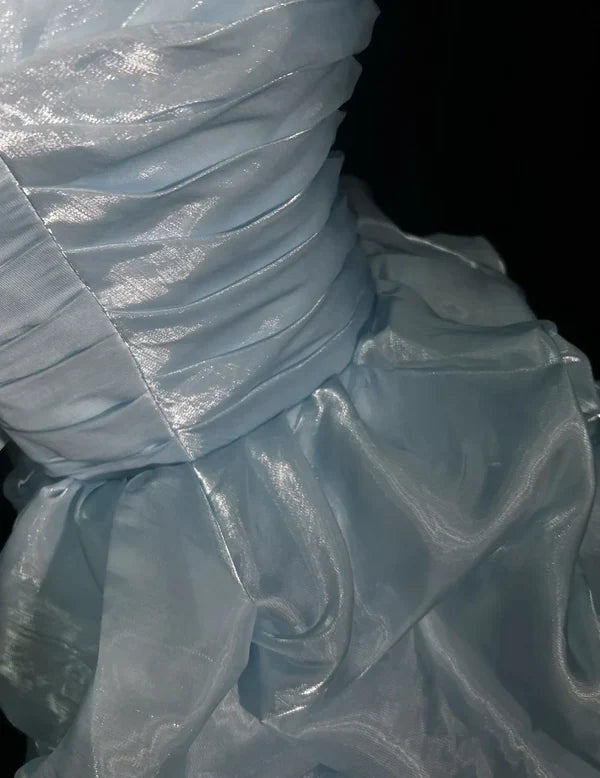 Vestido vintage de fiesta con escote en forma de corazón, corte A, sin tirantes y volantes, vestido de cóctel corto TP4609