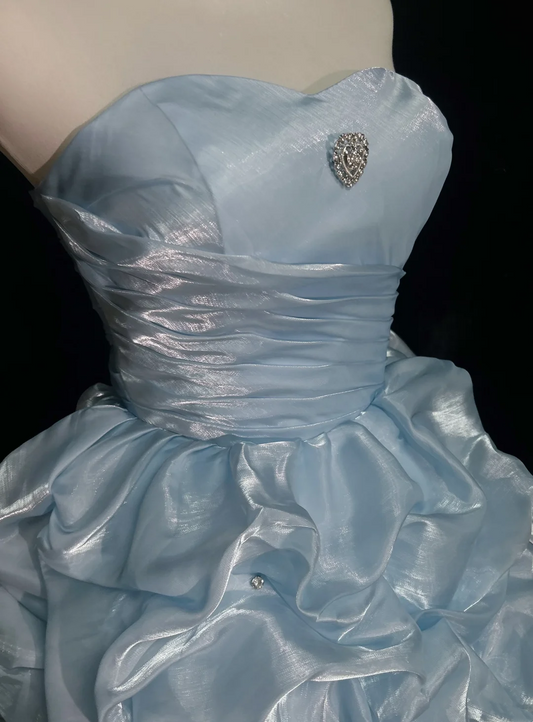 Vestido de fiesta corto con escote corazón en azul cielo claro, minivestido formal para fiesta de bienvenida, vestido de graduación corto, vestidos Hoco DH2682
