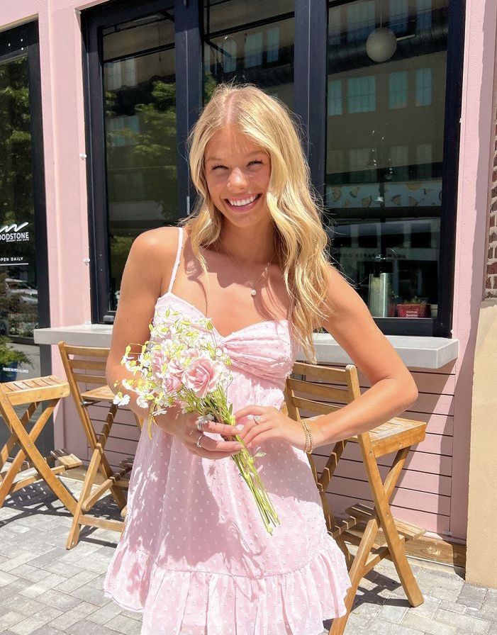 Hermoso vestido de fiesta formal corto de encaje rosa con tirantes finos en forma de A, para fiesta de graduación, Hoco Dresses DH2736