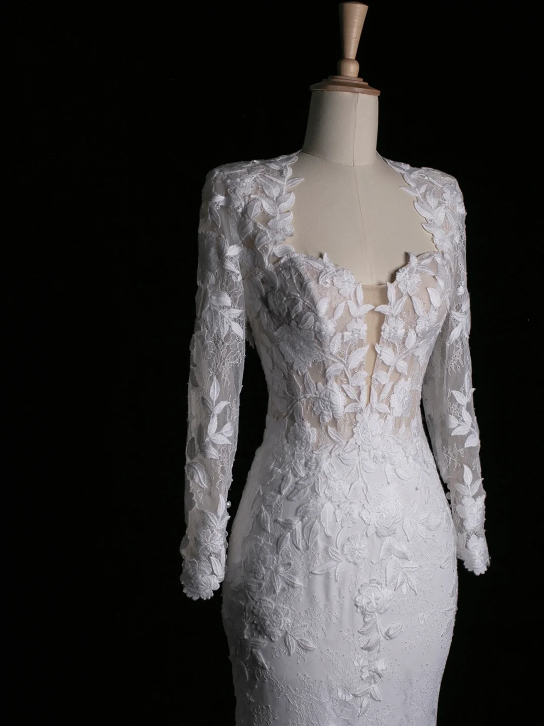 Elegante vestido de novia de sirena con escote corazón y encaje blanco, vestido de novia largo de verano DH344