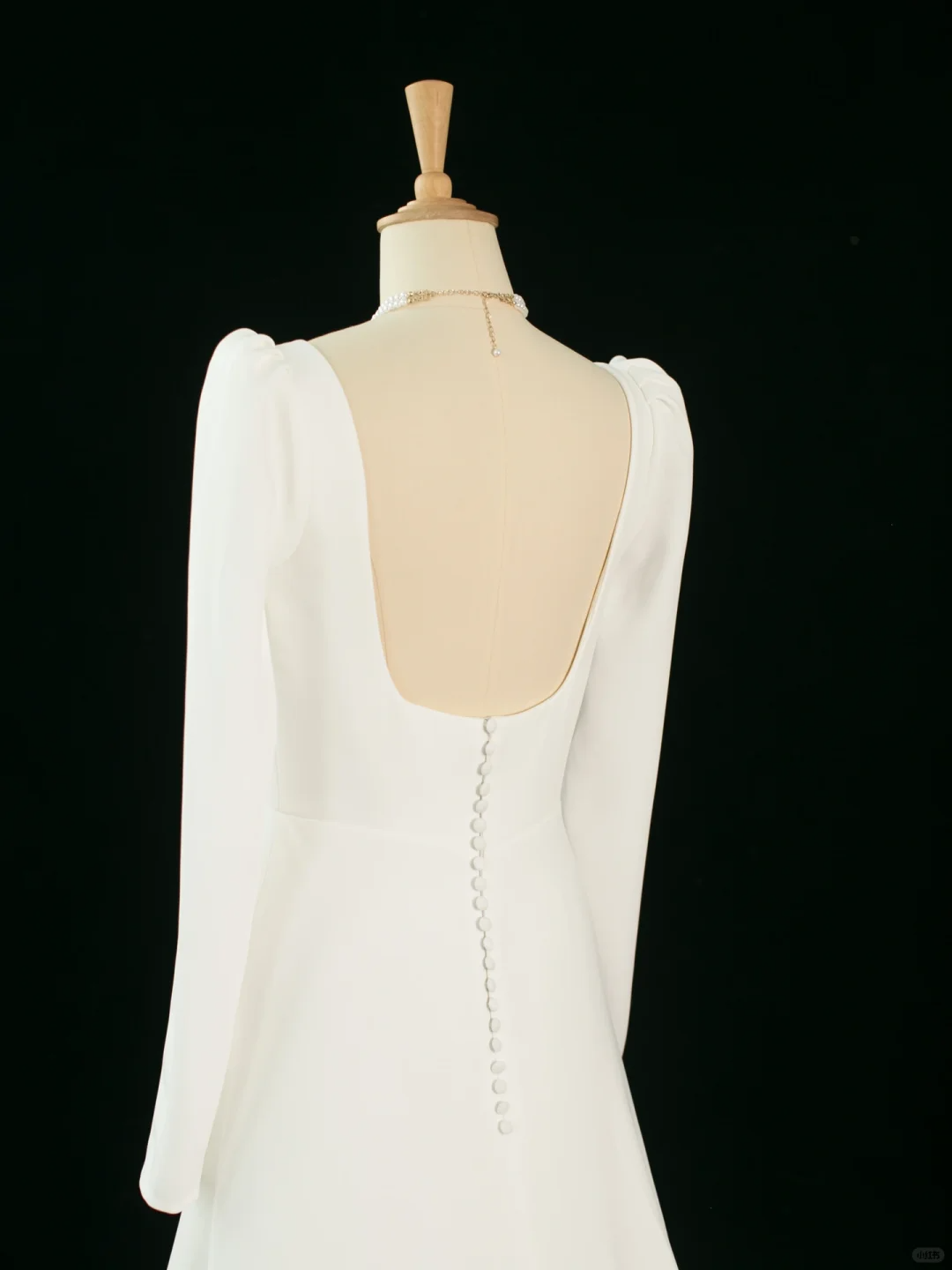 Hermoso vestido de novia blanco de corte A, escote cuadrado, mangas largas, DH364