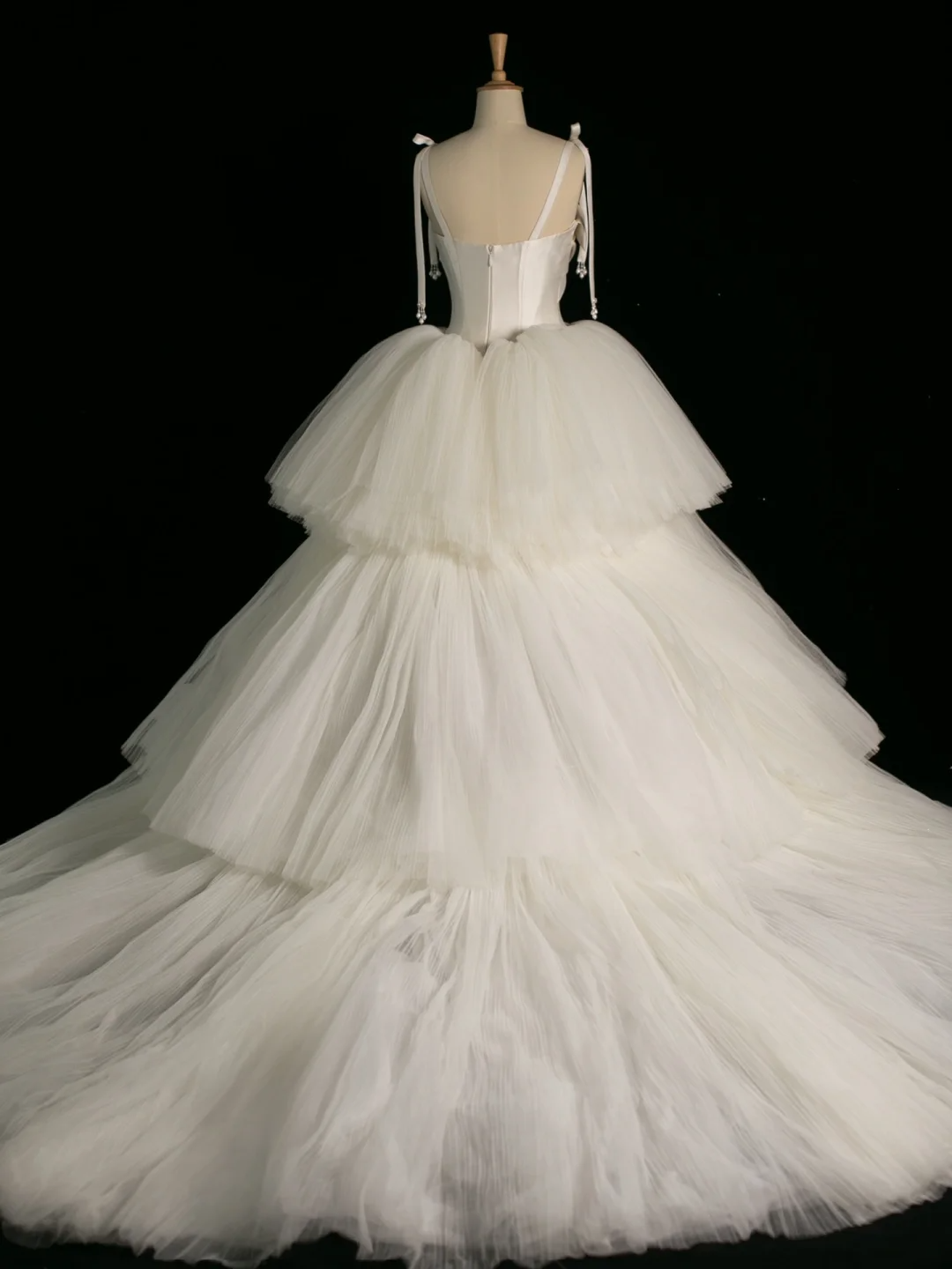 Elegante vestido de novia, vestido de fiesta, tirantes finos, tul, sin mangas, blanco, de verano, largo, para novia, DH382
