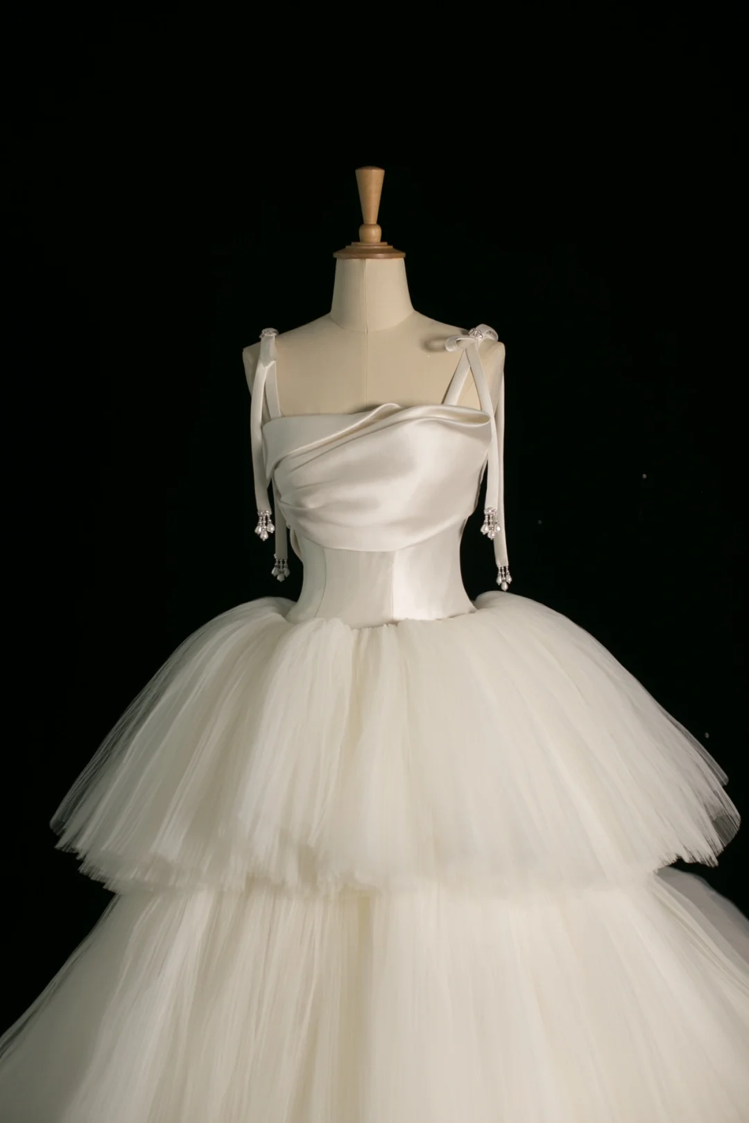 Elegante vestido de novia, vestido de fiesta, tirantes finos, tul, sin mangas, blanco, de verano, largo, para novia, DH382