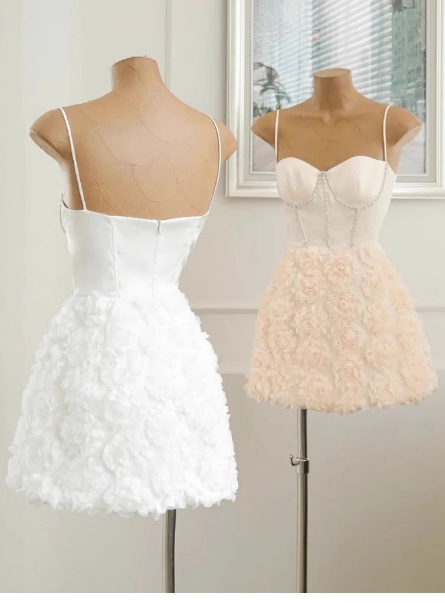 Vestidos de fiesta cortos y modernos con tirantes finos, corte A, para octavo grado, de verano, para escuela secundaria, DH434
