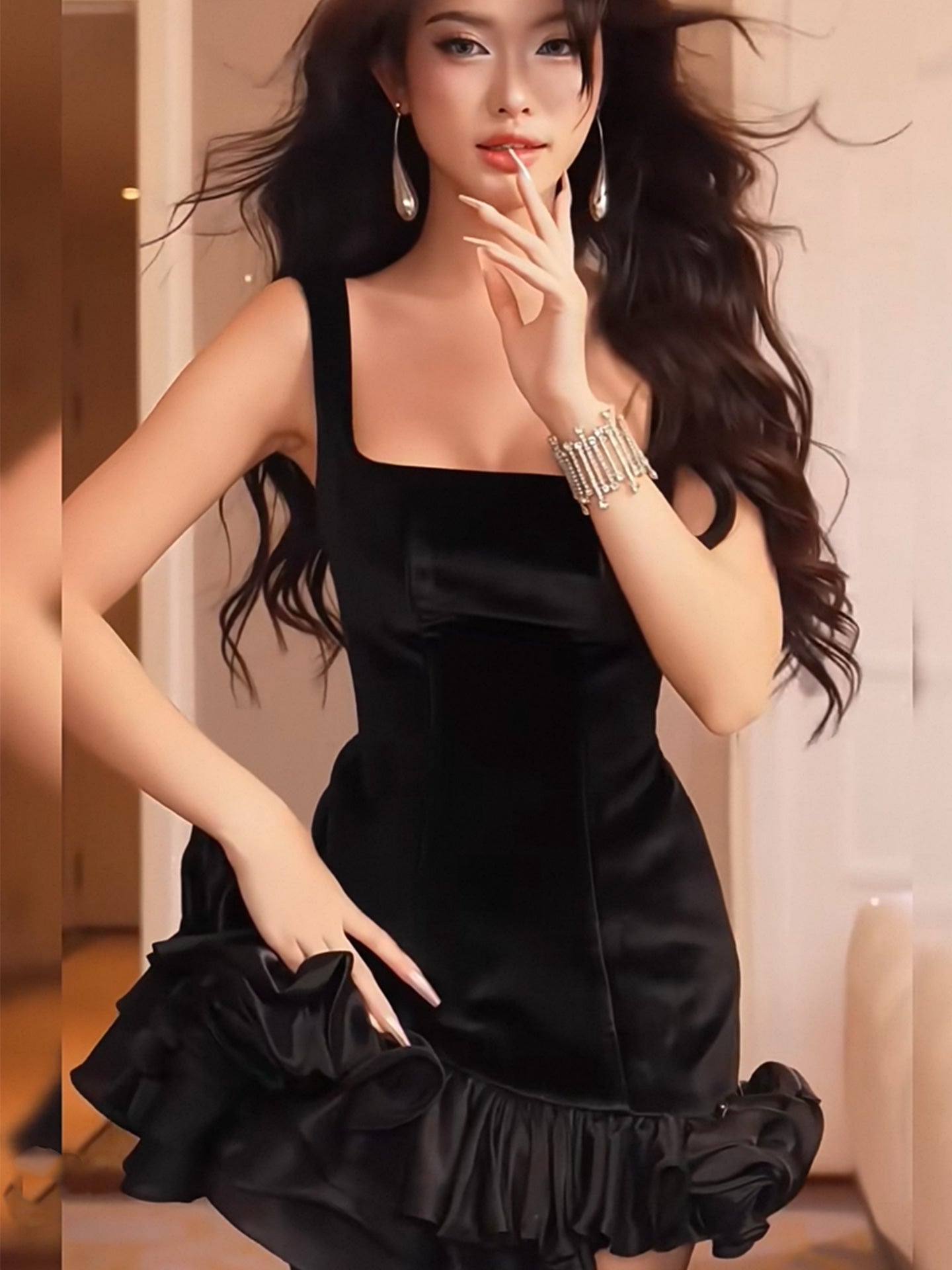 Pretty Sheath Square Black Velvet Short Formal 8th Grade Homecoming Dresses Middle School Hoco Dress Graduation Outfits DH435