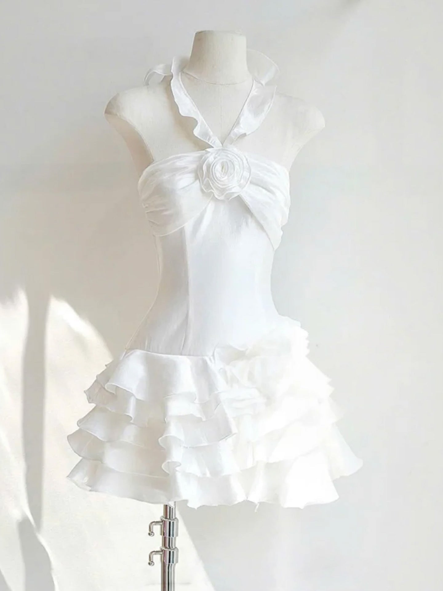 Trendy A Line Halter Yellow Chiffon Mini Short Formal 8th Grade Homecoming Dresses Summer Middle School Hoco Dress Homecoming Outfits DH438