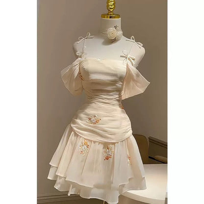 Pretty A Line Off The Shoulder Chiffon Short Formal 8th Grade Homecoming Dresses Summer Middle School Hoco Dress 6th Grade Graduation Outfits 21st Birthday Dress DH505