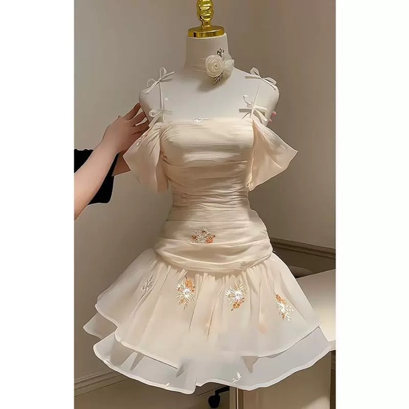 Pretty A Line Off The Shoulder Chiffon Short Formal 8th Grade Homecoming Dresses Summer Middle School Hoco Dress 6th Grade Graduation Outfits 21st Birthday Dress DH505