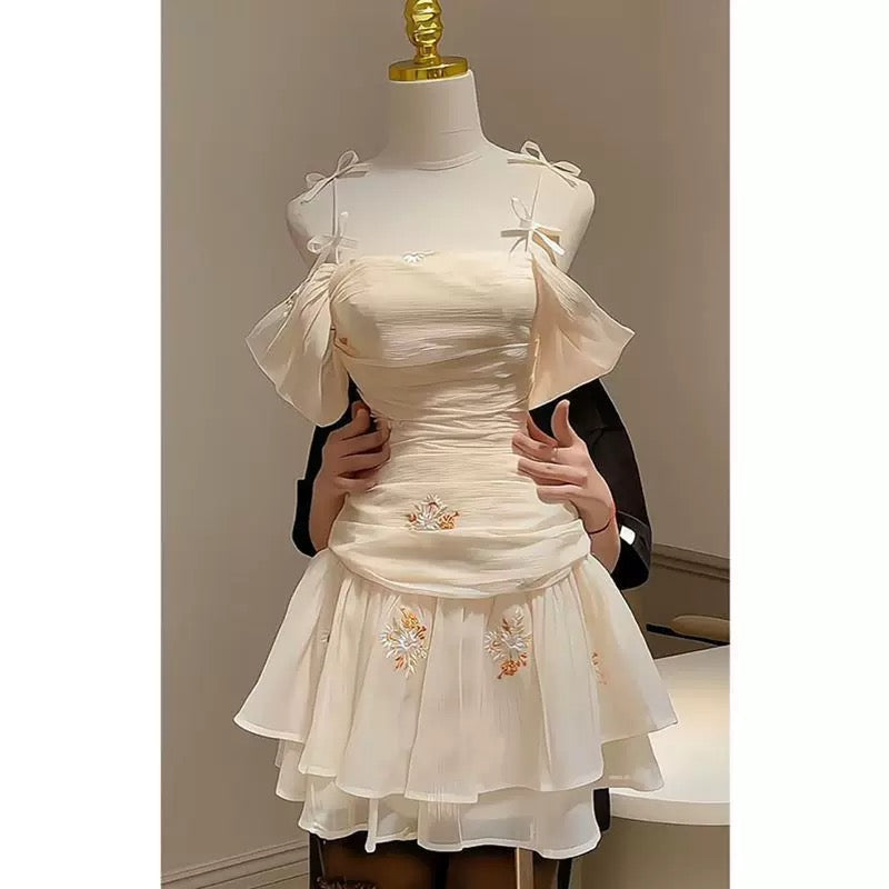 Pretty A Line Off The Shoulder Chiffon Short Formal 8th Grade Homecoming Dresses Summer Middle School Hoco Dress 6th Grade Graduation Outfits 21st Birthday Dress DH505