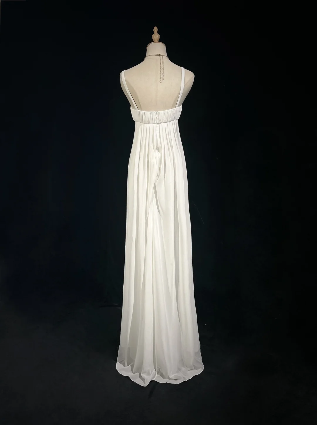 Vestido de novia vintage de los años 50 y 40, corte A, escote cuadrado, gasa blanca, largo, DH529