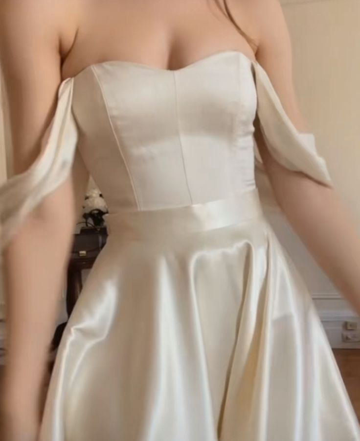Lindos vestidos formales de fiesta de octavo grado, corte A, hombros descubiertos, mangas cortas, vestido blanco de verano para escuela secundaria, atuendos para fiesta de bienvenida DH53