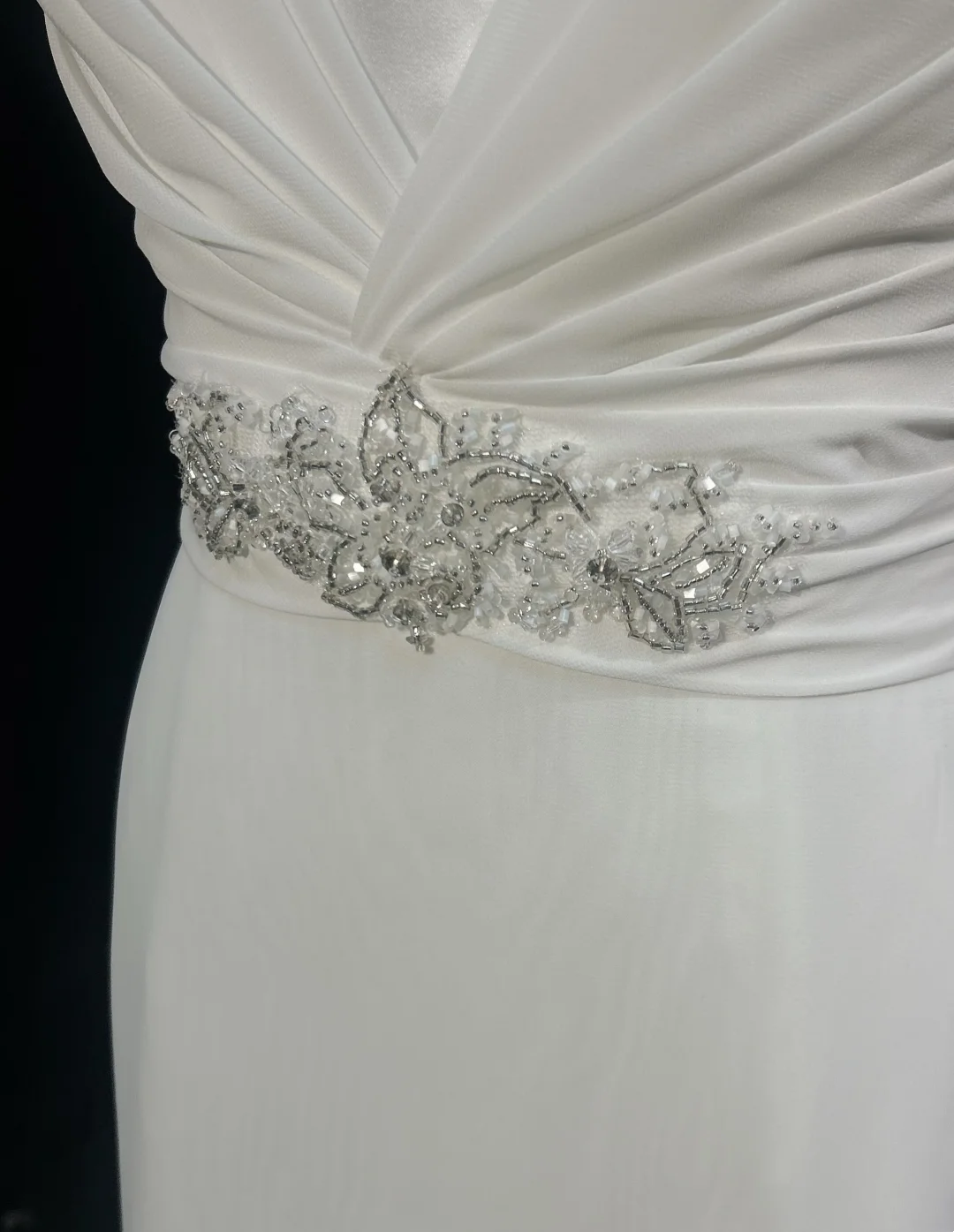 Vestido de novia vintage de los años 50 y 40, corte A, escote en V, gasa blanca, largo, DH546