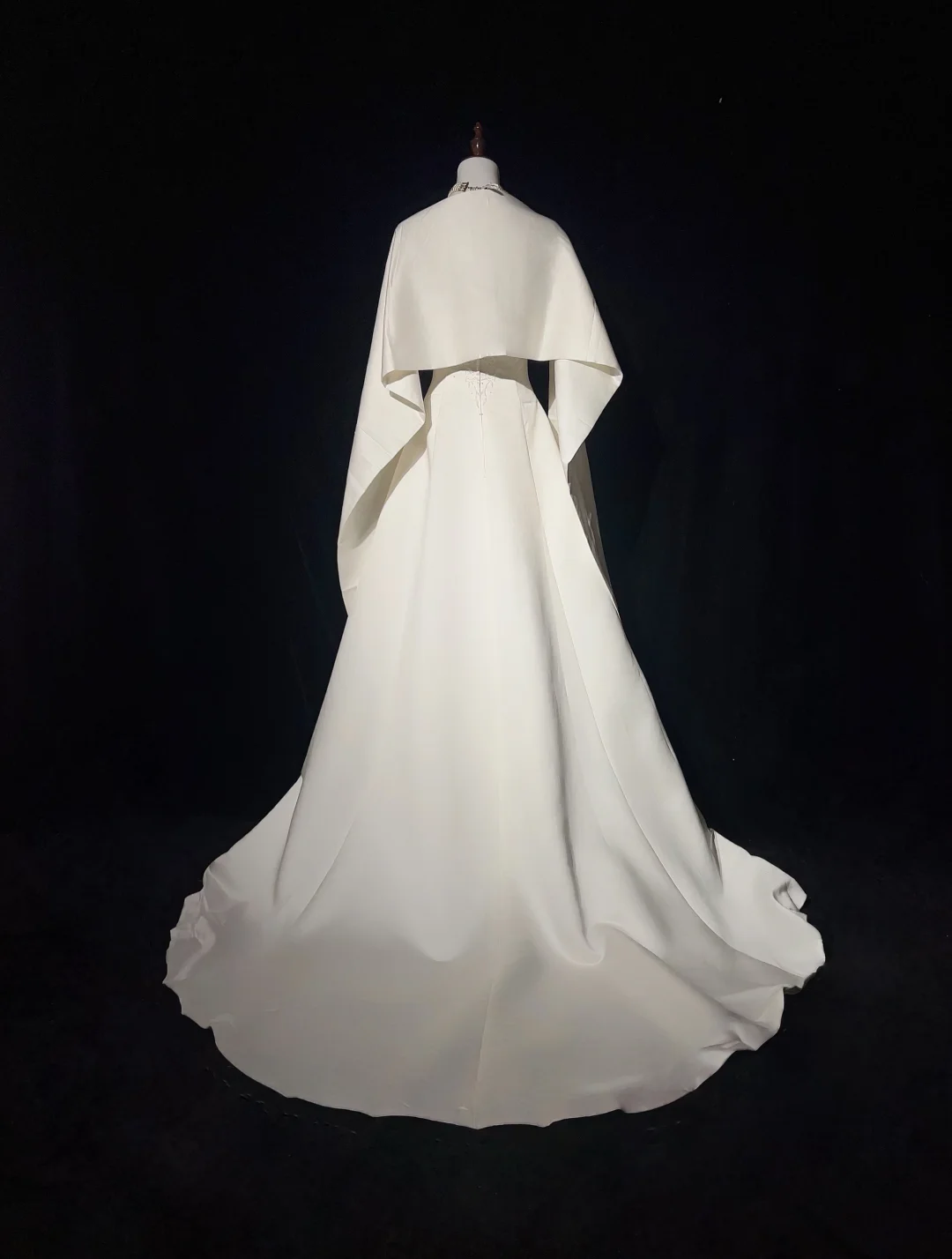 Vestido de novia retro de los años 50 y 40, sin tirantes, de satén y encaje, blanco, largo, DH550
