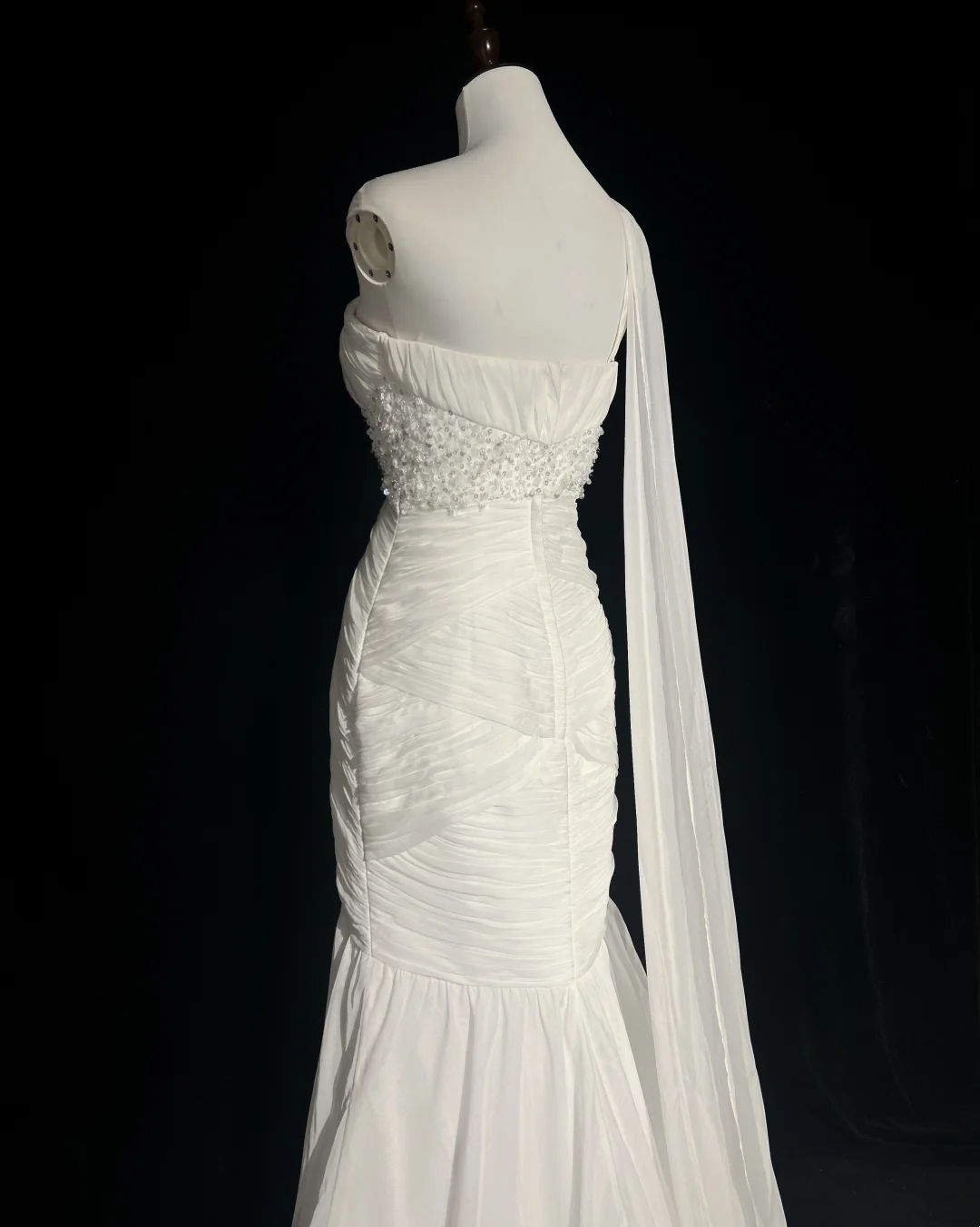 Retro Wedding Dress 1950s 1940s Mermaid One Shoulder Chiffon White Long Wedding Dresses Bridal Gowns Brides Gown DH554