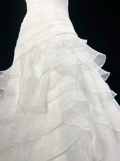 Vestido de novia retro de los años 50 y 40, con tirantes finos, blanco, largo, DH555