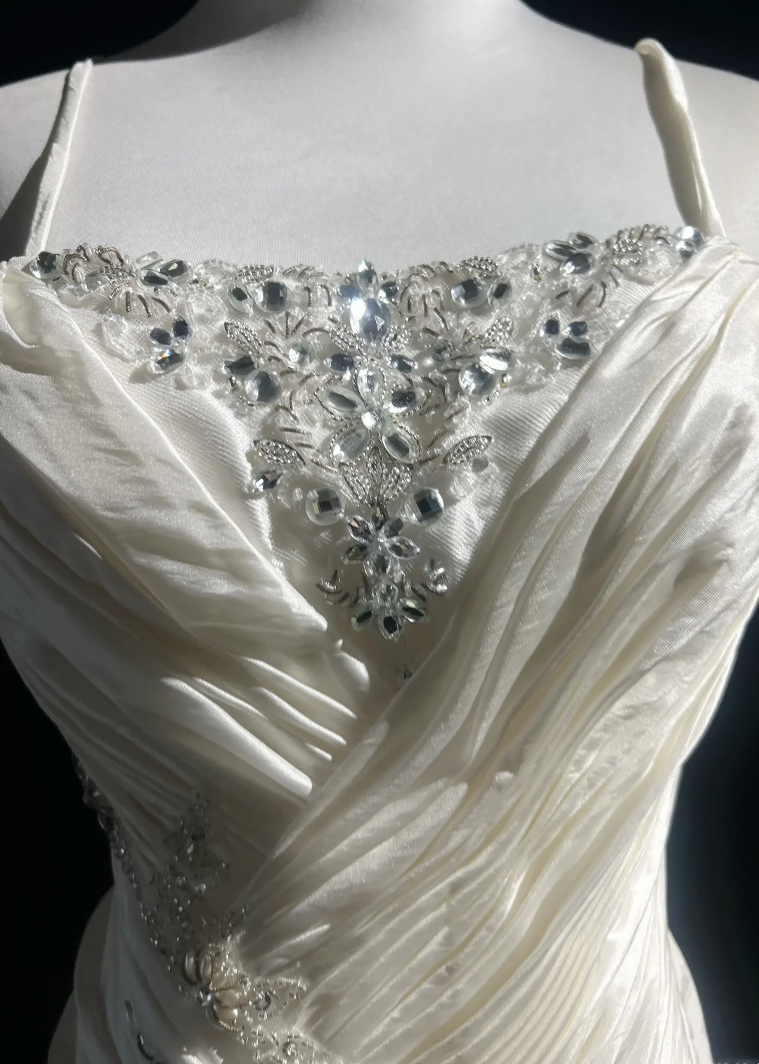 Vestido de novia retro de los años 50 y 40, estilo sirena, con tirantes finos, largo, DH556