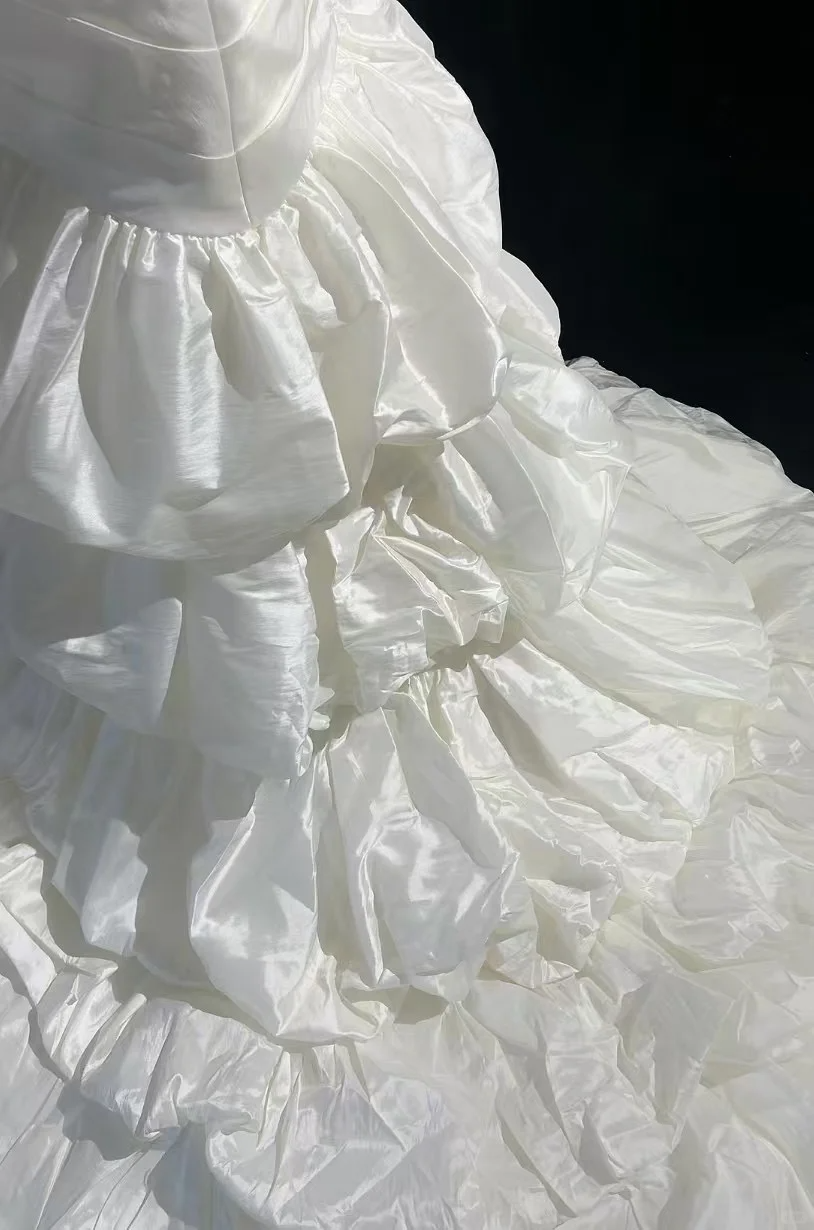 Vestido de novia retro de los años 50 y 40, corte sirena, tirantes finos, tafetán, largo, DH558