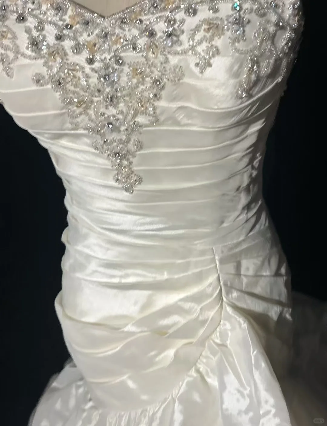 Vestido de novia retro de los años 50 y 40, corte sirena, tirantes finos, tafetán, largo, DH558