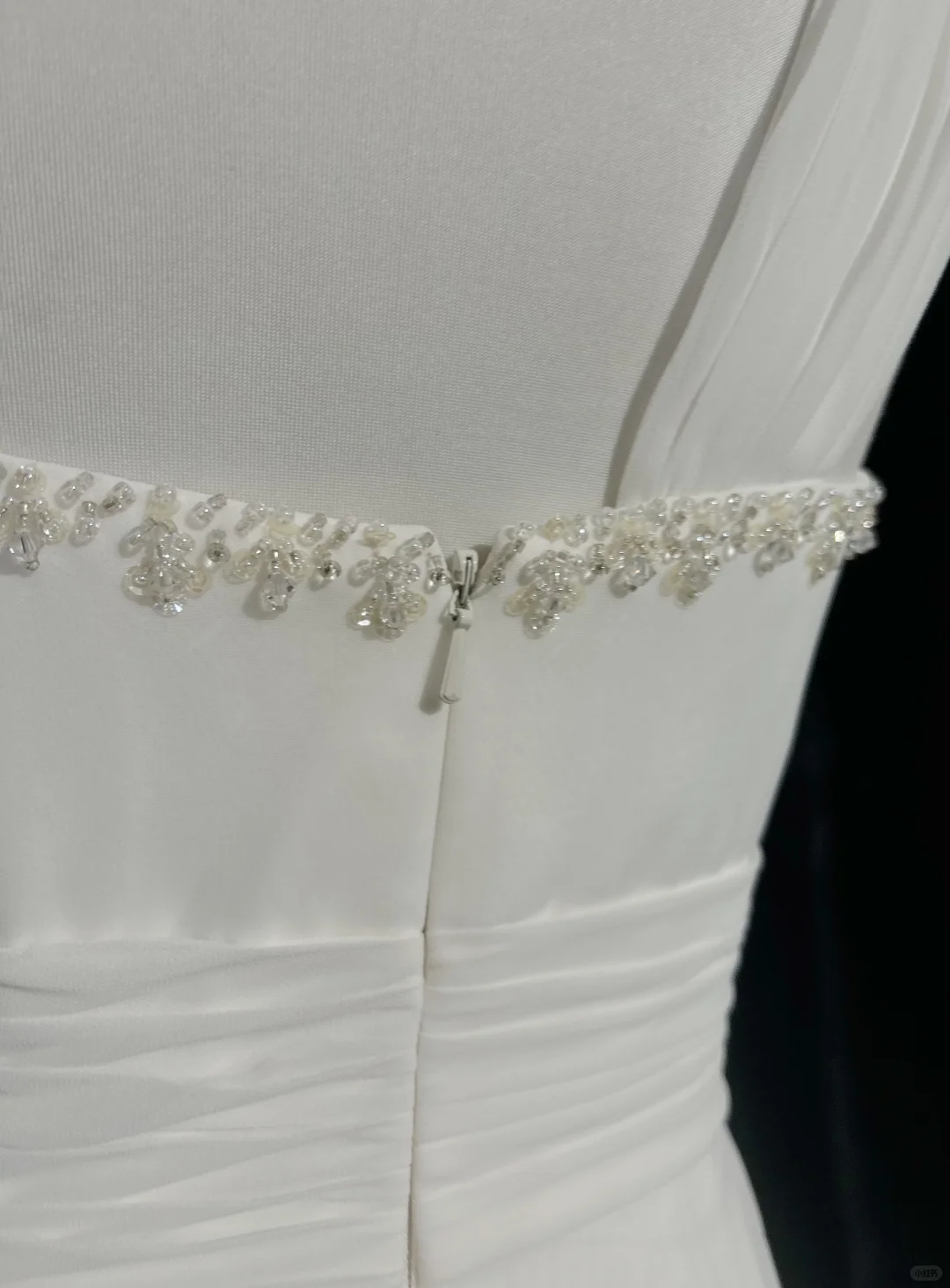 Vestido de novia retro de los años 50 y 40, corte A, un hombro, de gasa blanca, largo, DH560