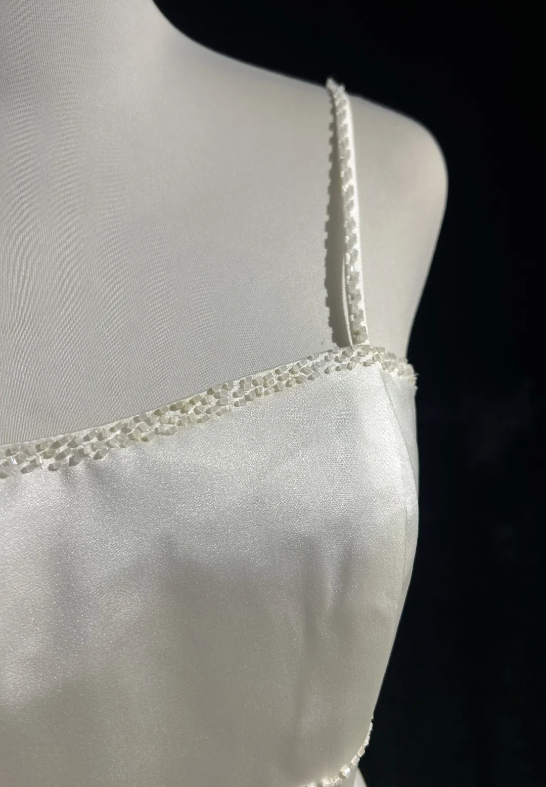 Vestido de novia vintage de los años 70, corte A, tirantes finos, satén blanco, largo, elegante, DH564