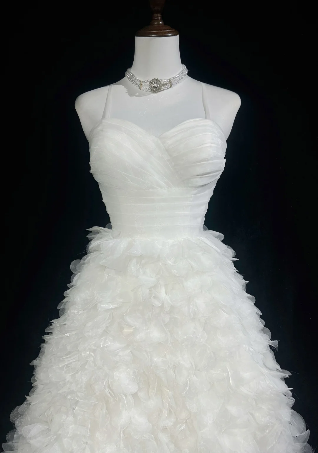 Vestido de novia vintage de los años 70, vestido de fiesta con tirantes finos de tul blanco, vestidos de novia largos, vestidos de novia elegantes, vestido de novia DH565