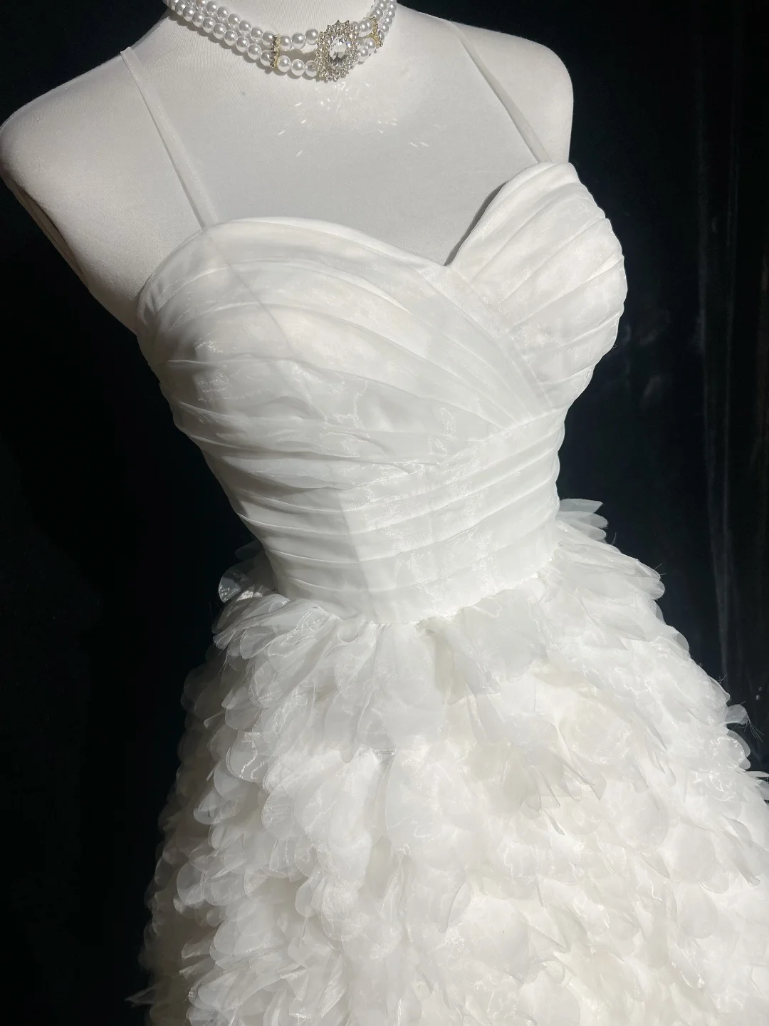 Vestido de novia vintage de los años 70, vestido de fiesta con tirantes finos de tul blanco, vestidos de novia largos, vestidos de novia elegantes, vestido de novia DH565