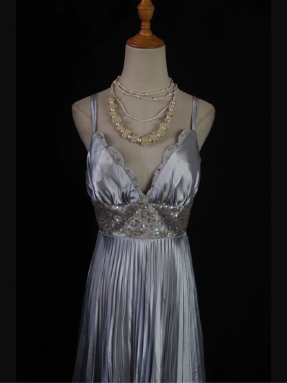 Cute A Line Spaghetti Straps Gray Satin Formal 8th Grade Homecoming Dresses Summer Middle School Hoco Dress Homecoming Outfits DH576