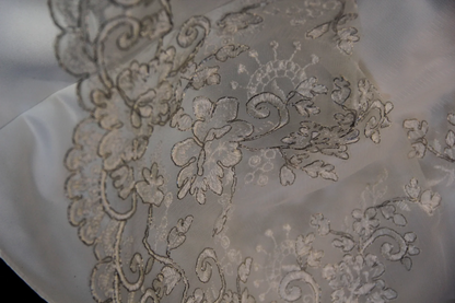 Vestido de novia vintage de los años 70, corte sirena, escote en V, encaje blanco, largo, elegante, DH578