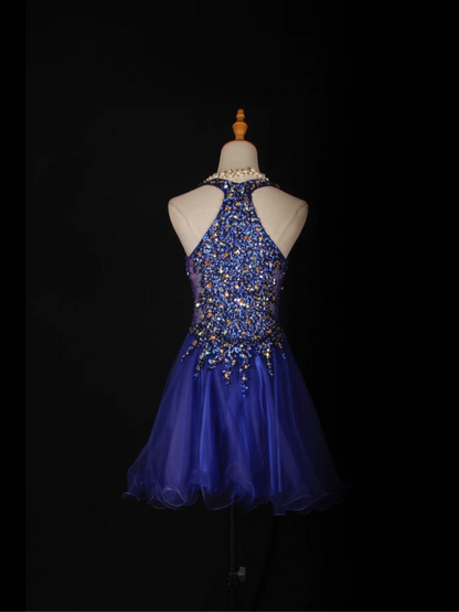 Cute A Line Spaghetti Straps Royal Blue Tulle Formal 8th Grade Homecoming Dresses Summer Middle School Hoco Dress Homecoming Outfits DH581