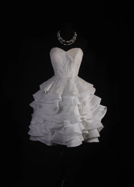 Cute Ball Gown Sweetheart White Satin Formal 8th Grade Homecoming Dresses Summer Middle School Hoco Dress Homecoming Outfits DH584