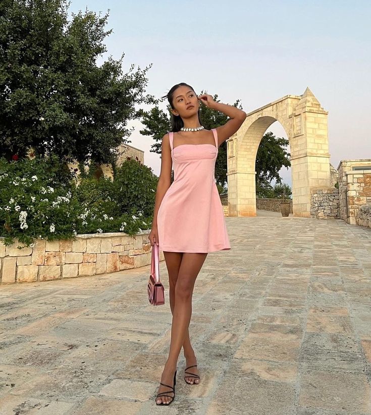 Cute A line Square Neck Sleeveless Blush Pink Short Formal 8th Grade Homecoming Dresses Summer Middle School Hoco Dress Homecoming Outfits DH594