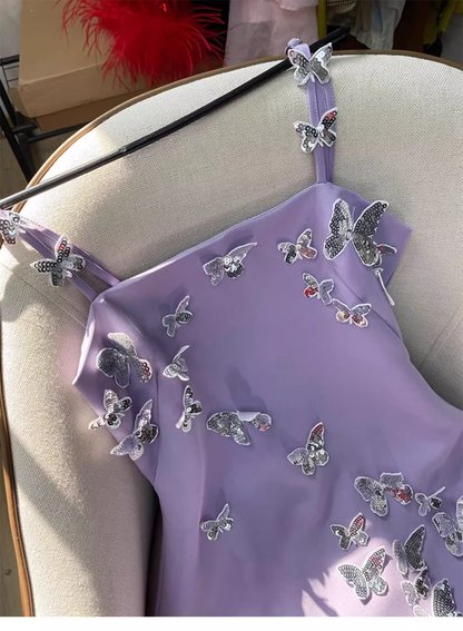 Cute A line Spaghetti Straps Lilac Mini Short Formal 8th Grade Homecoming Dresses Summer Middle School Hoco Dress Homecoming Outfits DH628