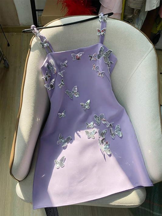 Cute A line Spaghetti Straps Lilac Mini Short Formal 8th Grade Homecoming Dresses Summer Middle School Hoco Dress Homecoming Outfits DH628