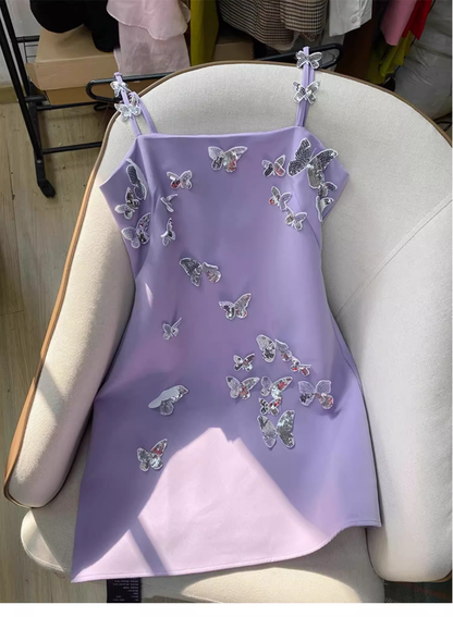 Cute A line Spaghetti Straps Lilac Mini Short Formal 8th Grade Homecoming Dresses Summer Middle School Hoco Dress Homecoming Outfits DH628