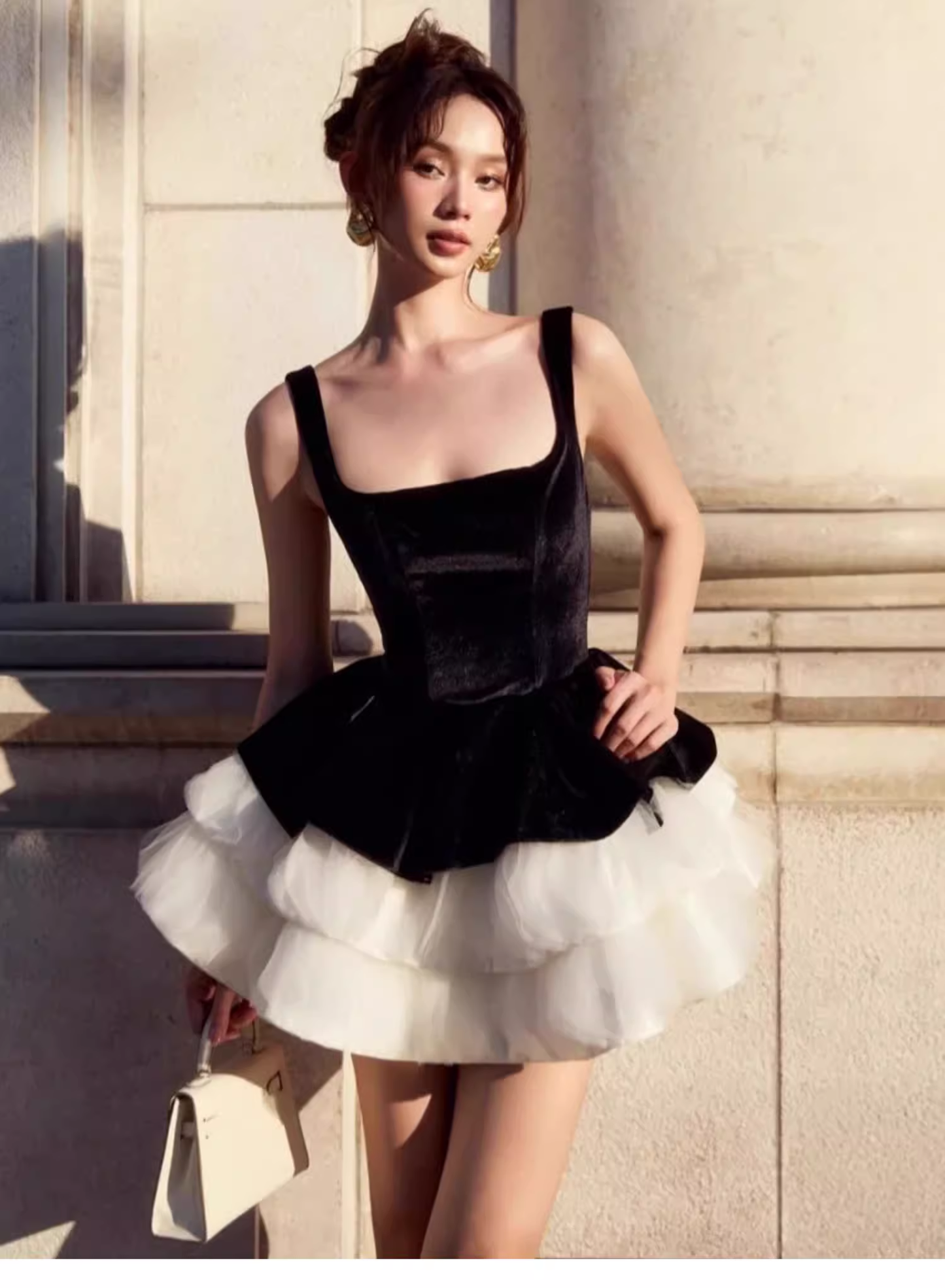 Pretty Ball Gown Square Neck Black Velvet Short Formal 8th Grade Homecoming Dresses Summer Middle School Hoco Dress Homecoming Outfits DH643