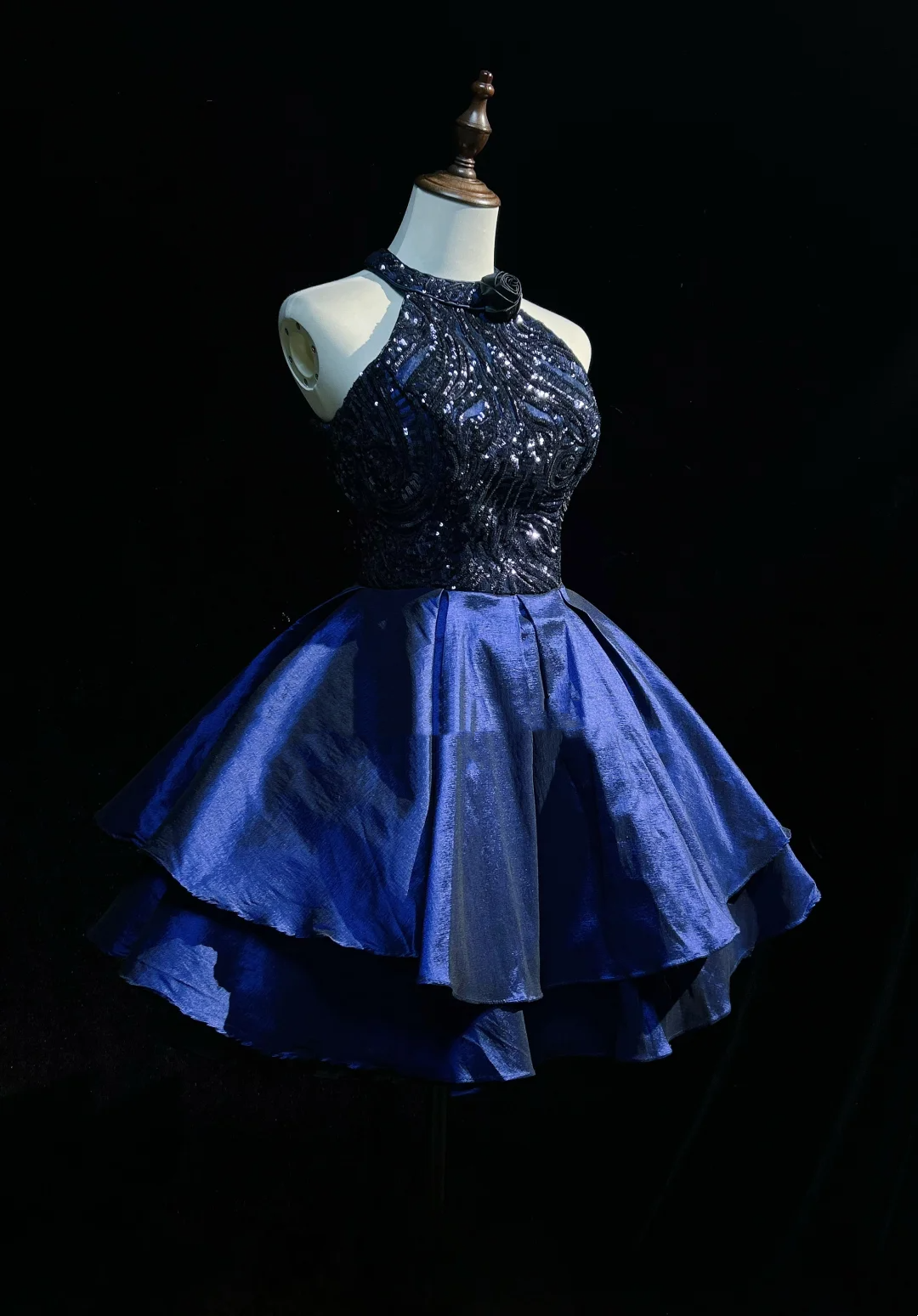 Cute Ball Gown High Neck Royal Blue Sleeveless Mini Short Formal 8th Grade Homecoming Dresses Summer Middle School Hoco Dress Homecoming Outfits DH646
