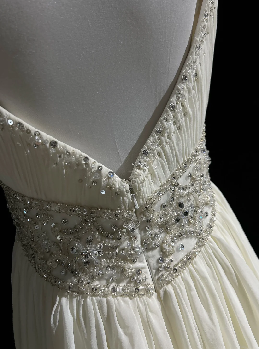 Vestido de novia vintage de los años 60, corte A, tirantes finos, gasa blanca, largo, elegante, DH652