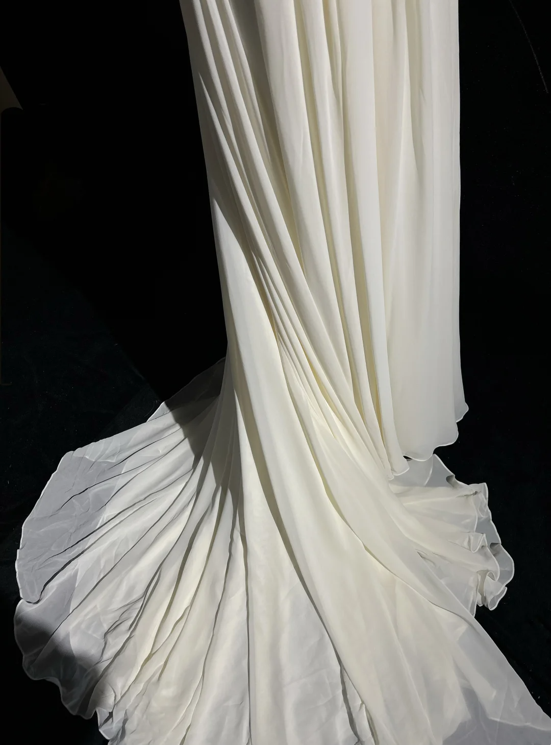 Vestido de novia vintage de los años 60, corte A, tirantes finos, gasa blanca, largo, elegante, DH652