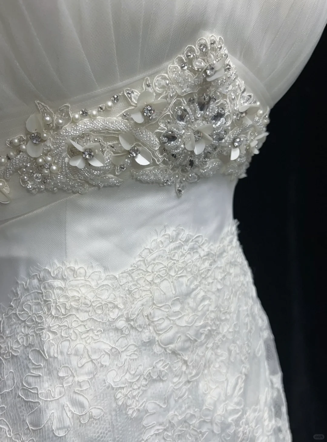 Vestido de novia vintage de los años 60, corte A, sin tirantes, de tul y encaje, largo, blanco, elegante, DH662