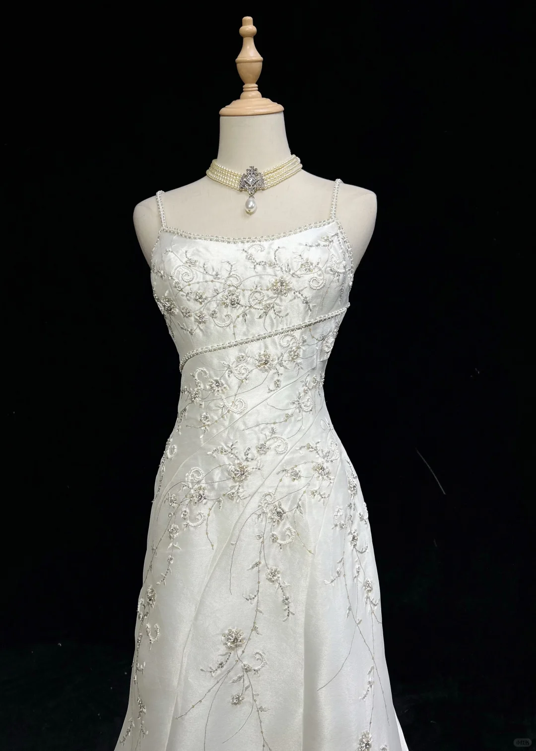 Vestidos de novia vintage de satén blanco, largos, corte A, tirantes finos, años 40 y 50, elegantes, DH664