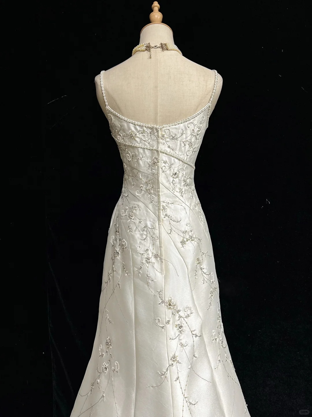 Vestidos de novia vintage de satén blanco, largos, corte A, tirantes finos, años 40 y 50, elegantes, DH664